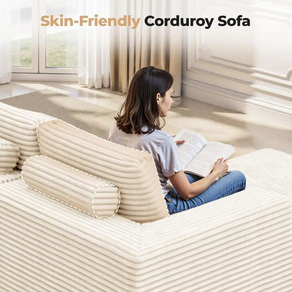 111" Modular L-Shaped Cloud Sectional Sofa with Deep Seats