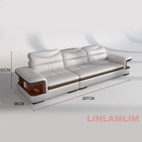Modern L-Shaped Sectional Sofa with Chaise, Luxury Italian Genuine Leather Couch with adjustable headrest, Storage, USB, Console