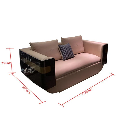 4yj9 Italian Style Light Luxury Genuine Leather Sofa Set Villa Living Room Combination Furniture Postmodern Hong Kong Style