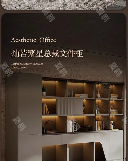 High Quality Light LuxuryOffice Desk Boss L Shaped Work Manager Computer Desks Executive Shelf Escritorio Oficina Furniture
