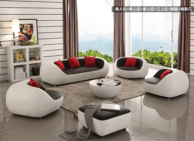 Nordic Accent Living Room Sofas Lazy Couch Leather Luxury Gaming Sofas Designer Decor Relaxing Divano Lounge Suite Furniture