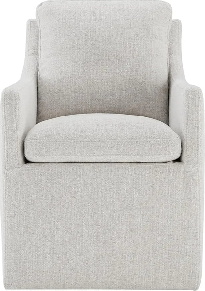 Dining Chairs with Casters, Upholstered Modern Rolling Dining Chairs with Rollers Armchair for Bedroom Reading Room Living Room