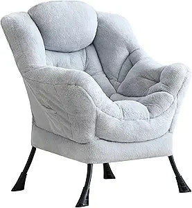 Lazy Chair with Ottoman, Modern Accent Leisure Upholstered Lazy Sofa , Contemporary Lounge Reading Chair with Armrests