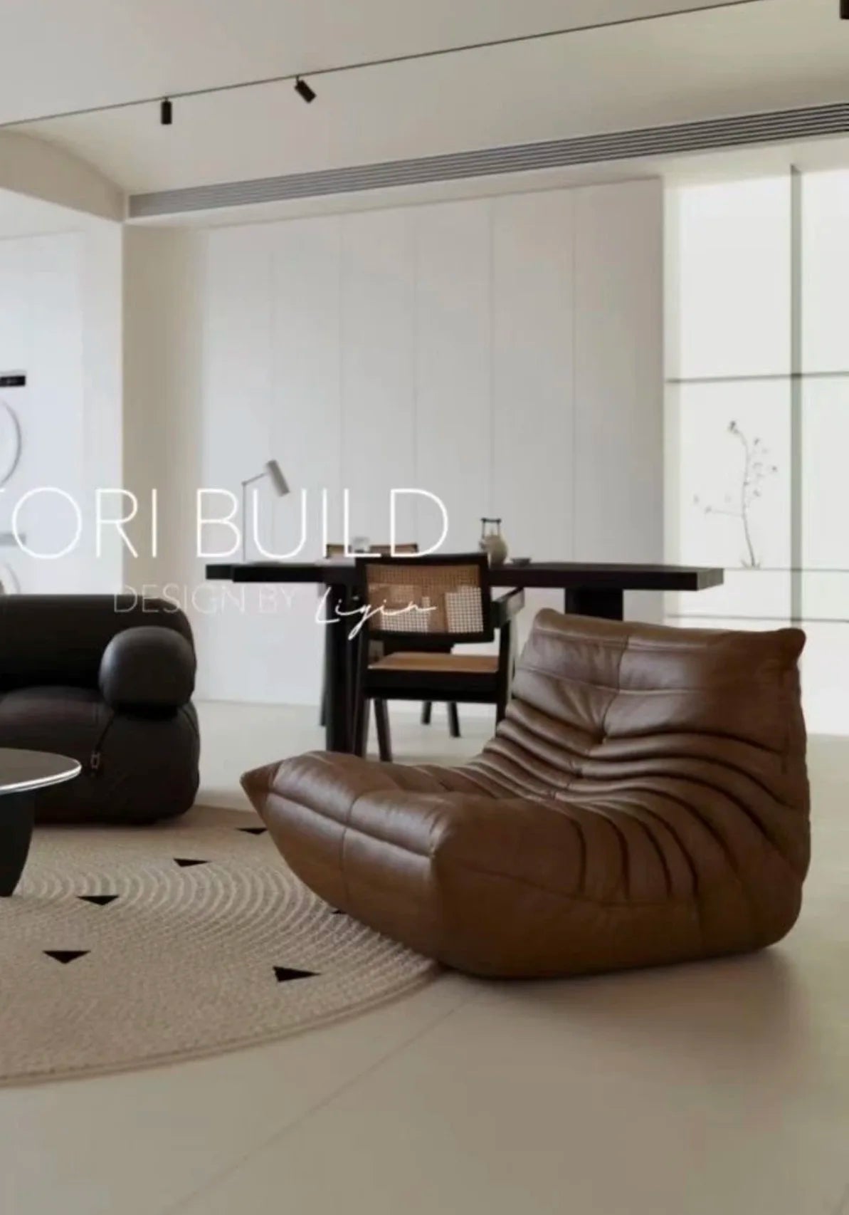 Togo caterpillar sofa leisure small apartment bedroom living room can sleep lazy sofa cream wind single recliner