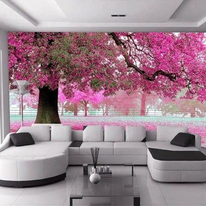 Custom Photo Wallpaper 3D Romantic Cherry Tree TV Background Home Decor Mural Living Room Sofa Wall Covering Backdrop