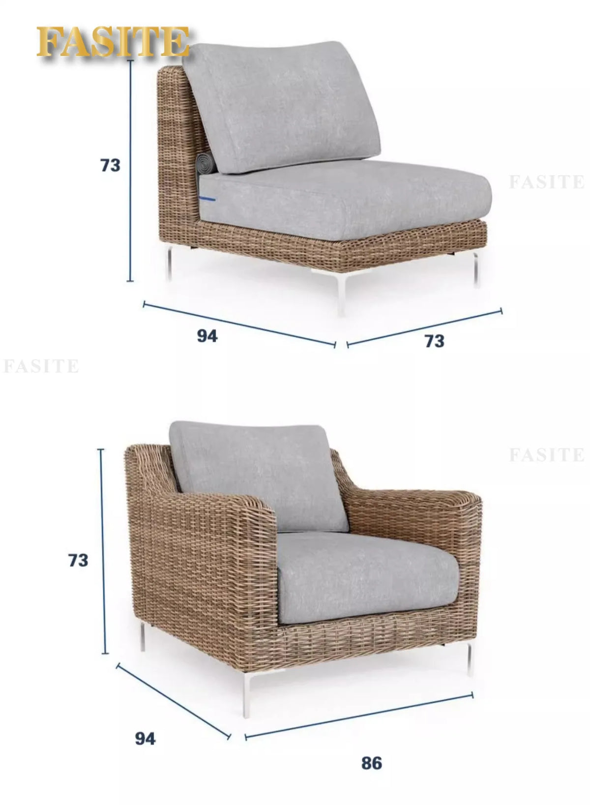 Outdoor rattan sofa outdoor rattan garden homestay sofa furniture