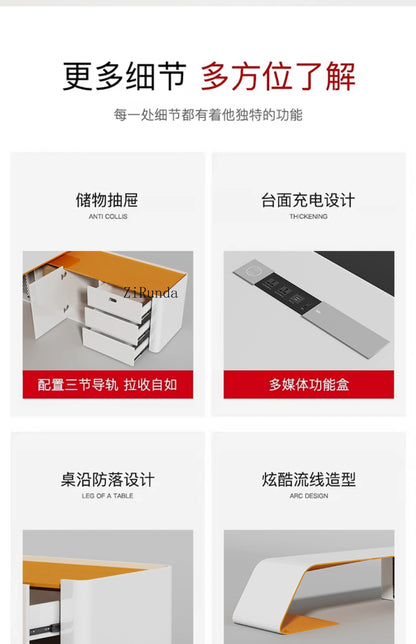 Painted desk simple modern fashion light luxury boss table creative president table and chair combination