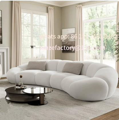 Customizable winter vintage butterscotch style sofa curved petal sofa Italian light luxury living room
