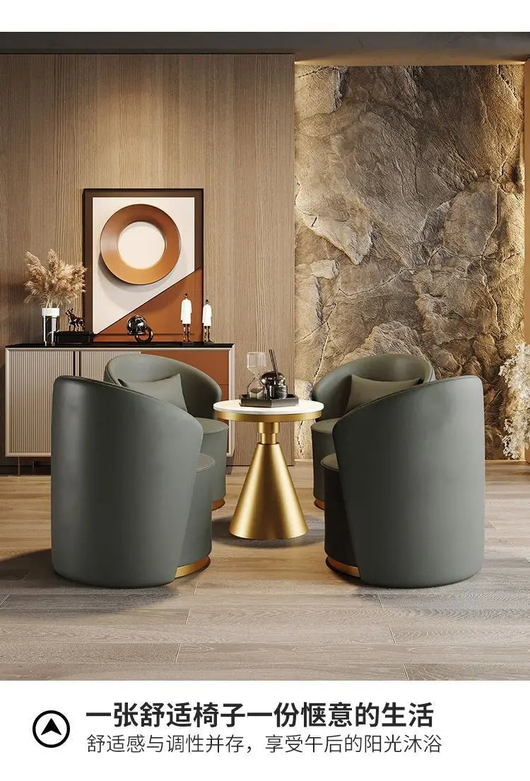 Custom.Light Luxury Modern Single Sofa Chair Hotel Sales Office Reception Beauty Salon Balcony Leisure Negotiation Table and