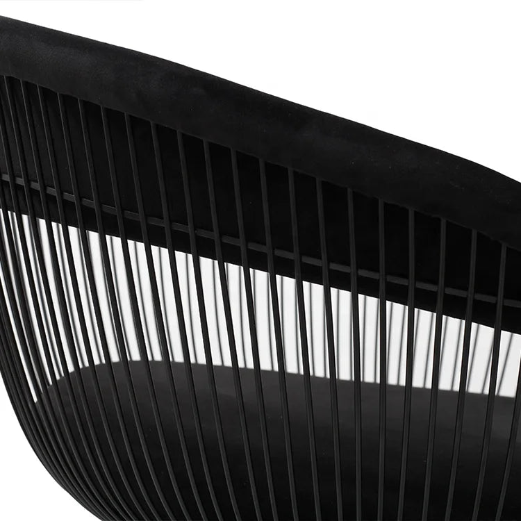 2025 Modern Luxury Black Painting Stainless Steel Dining Chair for Home Velvet Single Sofa Chairs Dining Table Chairs