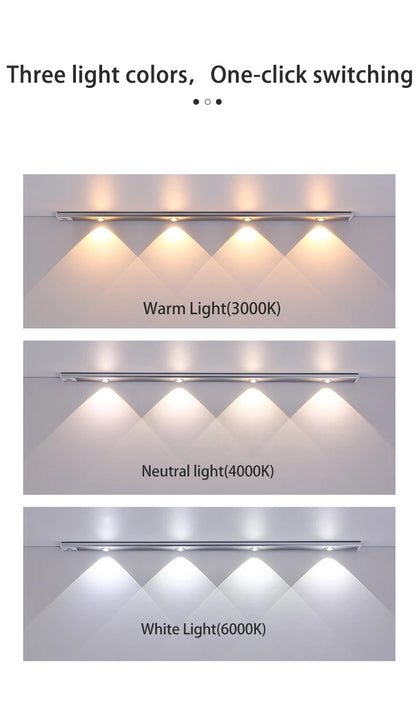 Motion Sensor Light LED Sensor Lamp Wireless Ultra Thin USB LED For Kitchen Cabinet Bedroom Wardrobe Indoor Lighting Night Light