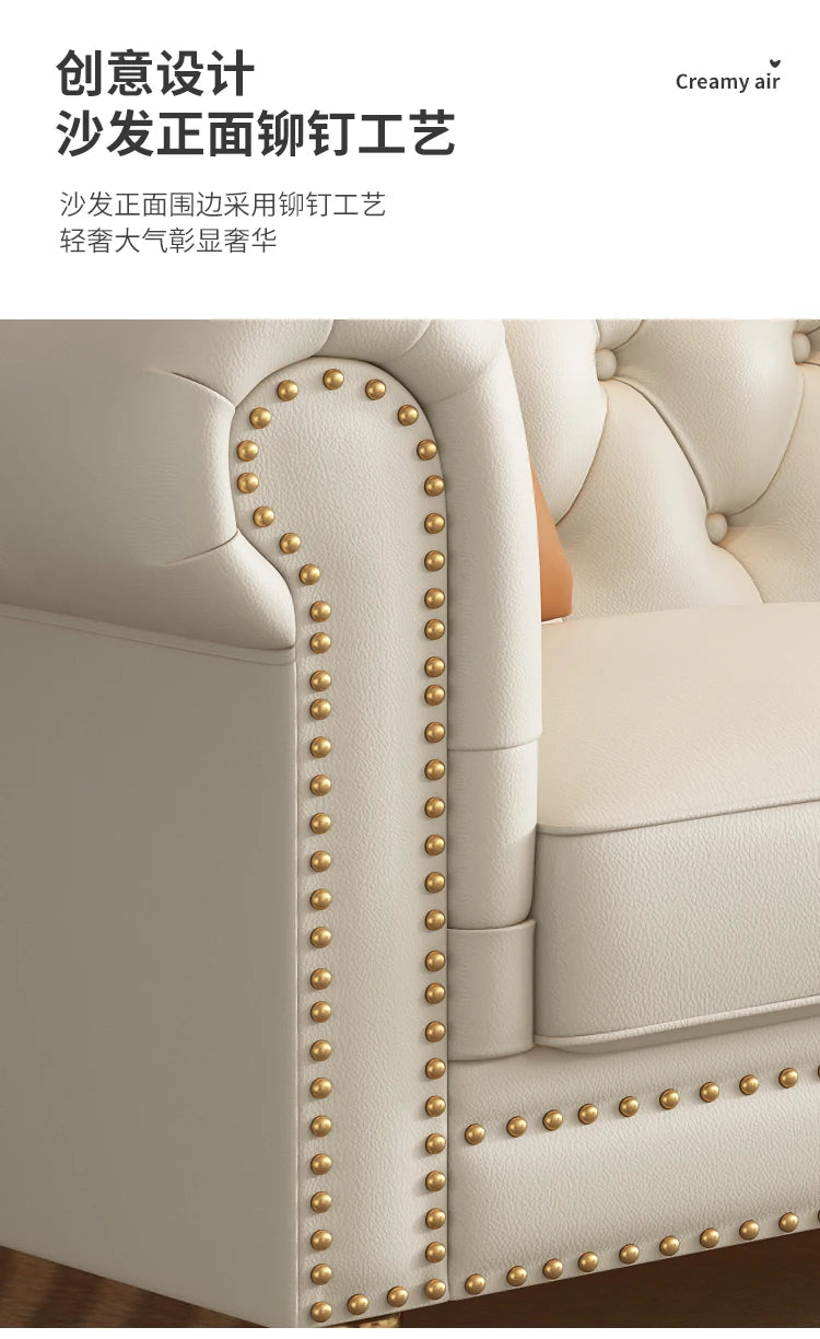 Designer Genuine Leather Sofas Fancy Living Room Lounge Floor Sofa Loveseat Modern Canape Salon De Luxe Apartment Furniture