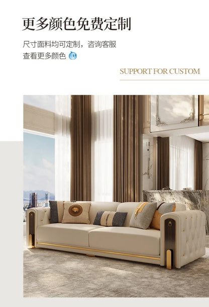 Elegant Luxury Modern Sofa Designs Royal Set Designer Leather Sofa Lounge Loveseat Divano Soggiorno Living Room Furniture