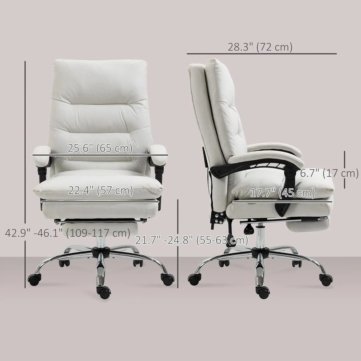 Microfibre Executive Massage Office Chair, Computer Desk Chair, Heated Reclining Chair with Footrest, Customized