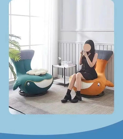 Rotating sofa chair Comfortable lazy single sofa Whale animal shark chair Small apartment room leisure chair