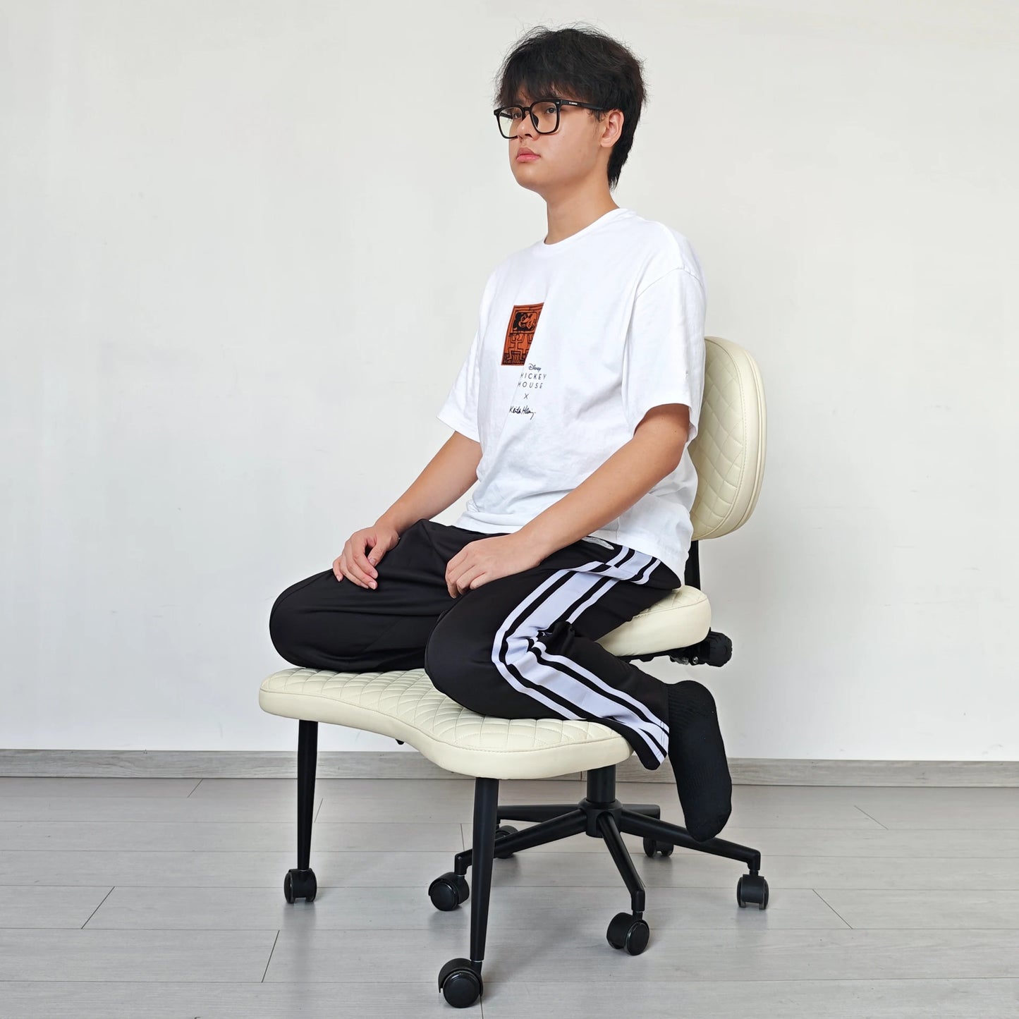 Cross Legged Chair - Meditation Chair With Wheels  ADHD Chair Height Adjustable Seat  Adjustable Footstool