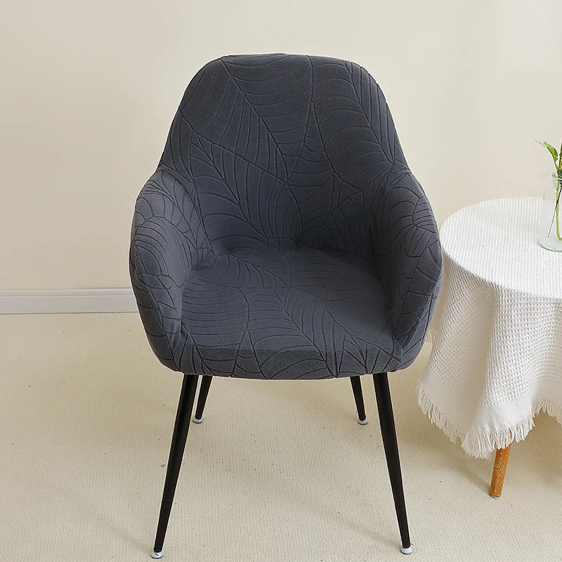 1/4pcs High Arm Chair Cover Elastic Dining Armchair Slipcover Leaf Jacquard Seat Covers for Home Wedding Fundas Para Sillas