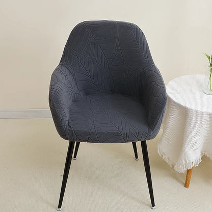 1/4pcs High Arm Chair Cover Elastic Dining Armchair Slipcover Leaf Jacquard Seat Covers for Home Wedding Fundas Para Sillas