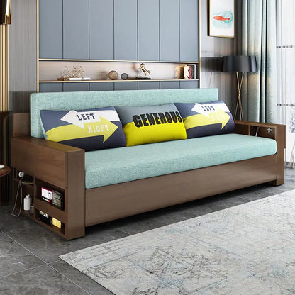 custom. [2675 People Favorited] Solid Wood Sofa Bed Small Apartments, Multifunctional Living Room Study Room, Push-Pull Fold