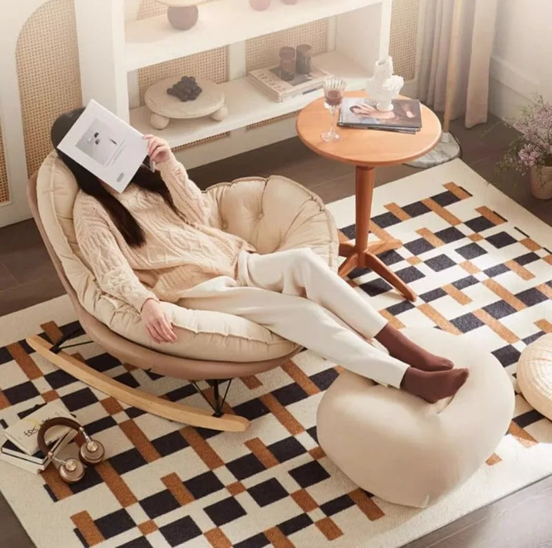 Thickened Penguin Rocking Chair Balcony Sofa Home Bedroom Leisure Chair Wide