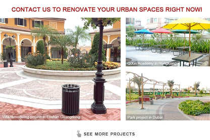 Metal Outdoor Bench for Public Park with Cast Iron Bench Legs