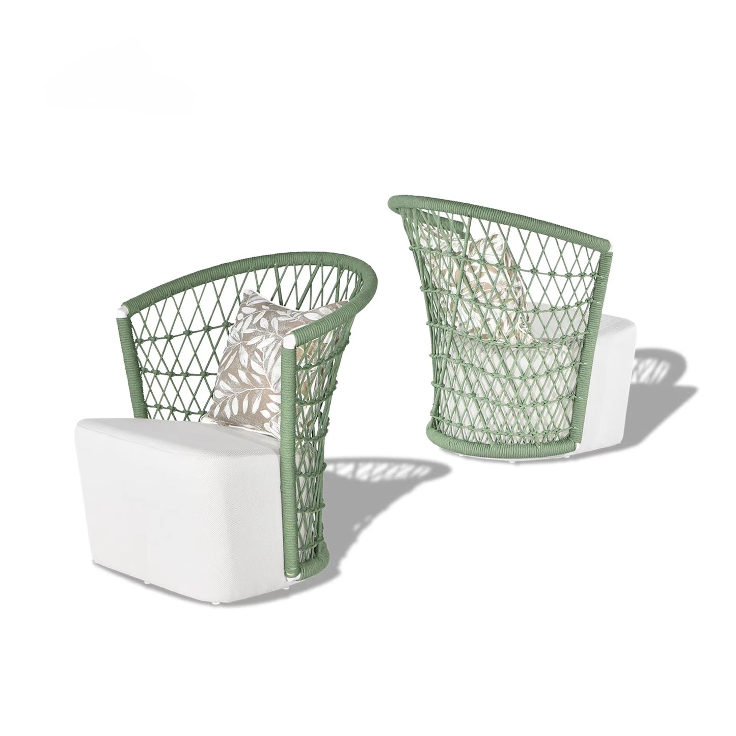 All Weather Modern Outdoor Furniture Chairs Aluminum Frame Rope Weave Patio Dinning Garden Chairs