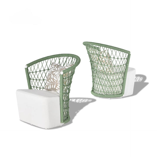 All Weather Modern Outdoor Furniture Chairs Aluminum Frame Rope Weave Patio Dinning Garden Chairs