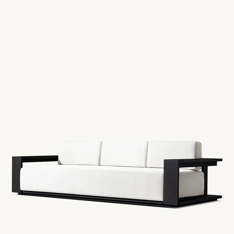 Hot Selling Villa Metal Outdoor Furniture  Patio Sectional Garden Sofa Set Black Aluminum Outdoor Sofa