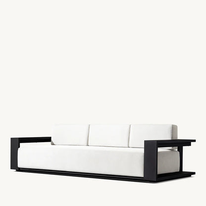 Hot Selling Villa Metal Outdoor Furniture  Patio Sectional Garden Sofa Set Black Aluminum Outdoor Sofa