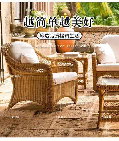Zz outdoor sofa courtyard leisure hotel outdoor terrace garden balcony rattan chair sofa combination