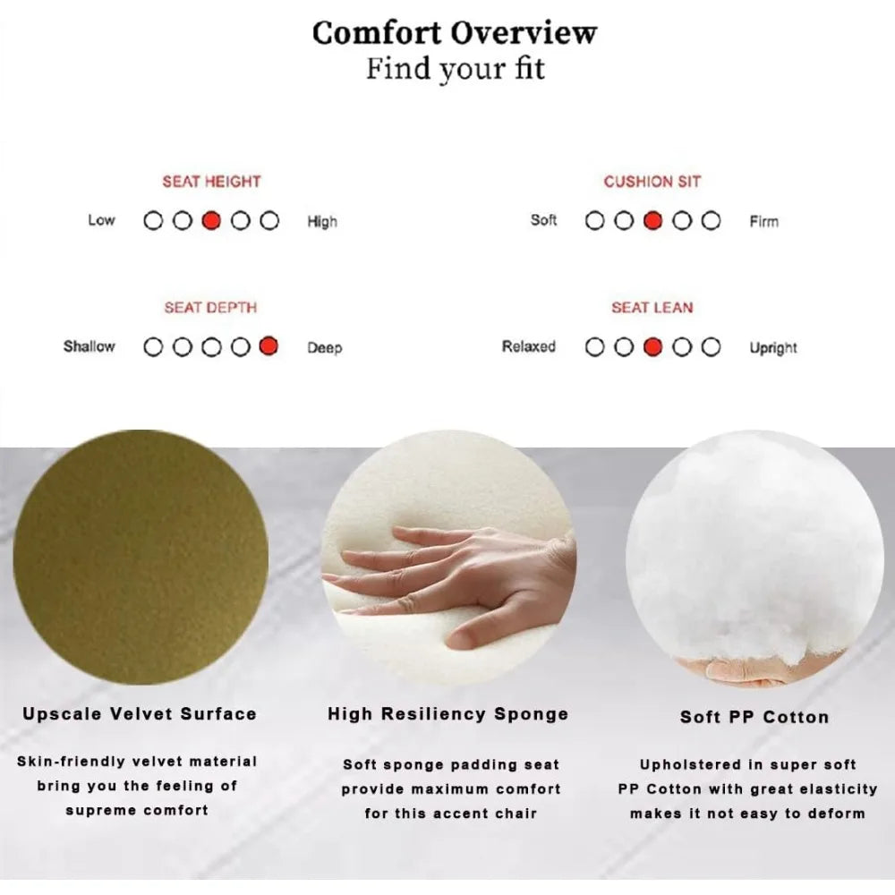 Velvet Swivel Accent Chair with Ottoman Set, Modern Lounge Chair with Footrest, Comfy Armchair with 360 Degree Swiveli