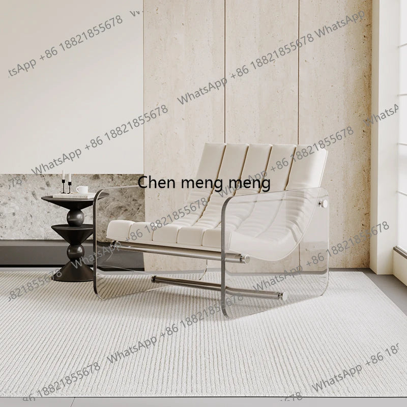 Living room home hotel homestay Italian leather jacket minimalist designer acrylic single sofa leisure sofa chair