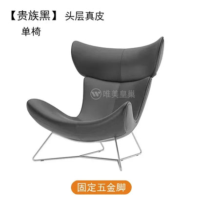 Comfortable Ergonomic Living Room Chairs Modern Leather Nordic Sofa Chairs Designer Recliner Portable Fauteuil Salon Furniture
