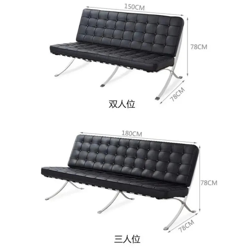 That chair designer retro leather modern simple Barcelona living room casual single sofa chair