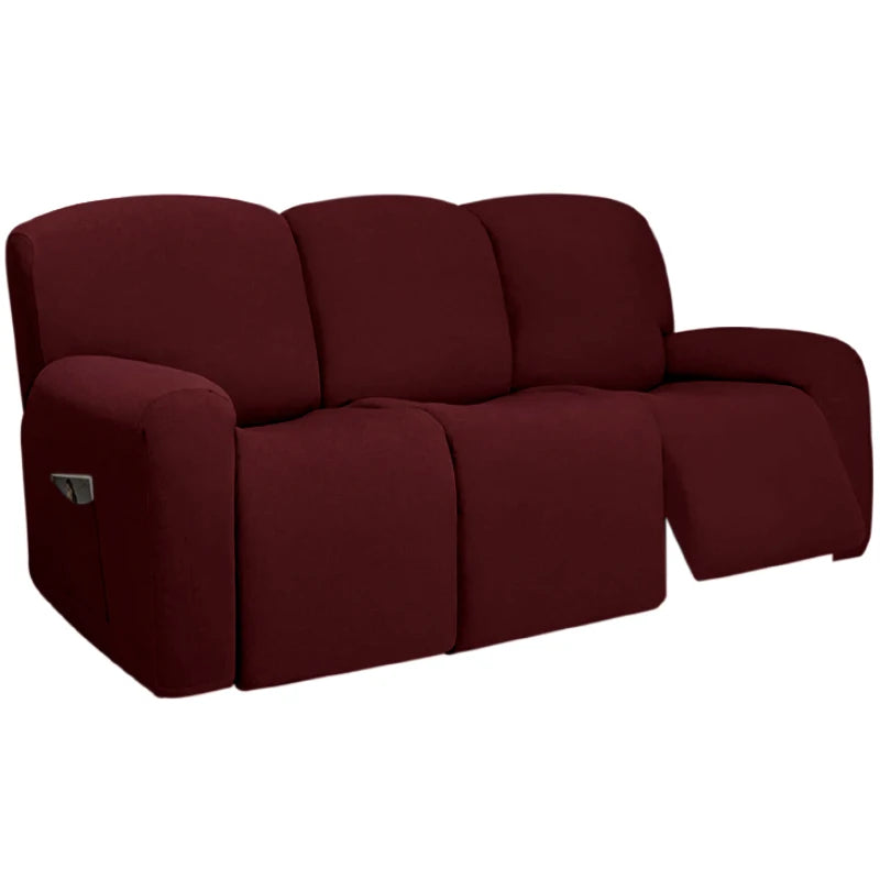 3 Seat Stretch Sectional Recliner Sofa Slipcover With Elastic Bottom Soft Washable Furniture Pet Protector Couch Cover