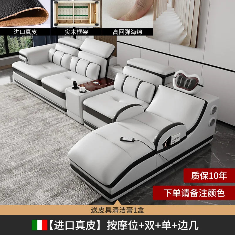 PatioLix Massage Minimalist Sofas Modern Leather Sectional Designer Sofas Lazy Luxury Cadeiras Para Sala De Estar Living Room Furniture