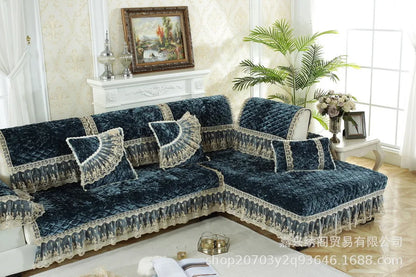 New Model European-style Thick Diamond Velvet Sofa Cover Four Season Universal Anti Slip And Dustproof Solid Color Sofa Cushion