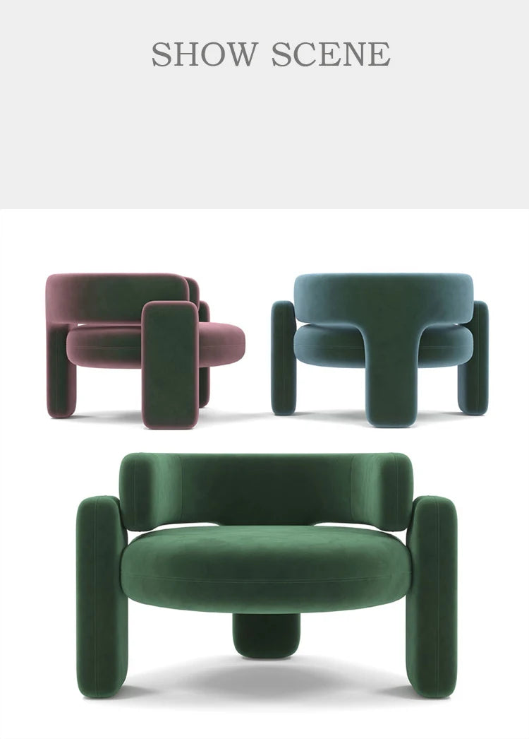 Cream single sofa chair designer lazy living room balcony modern simple and lightweight luxury reception lounge chair