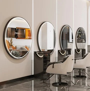 Modern Style Large Gold Styling Barber Wall Mounted Salon Furniture Hairdressing Led Makeup Beauty Salon Mirror