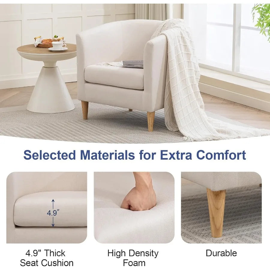 Modern Comfy Accent Barrel Chair with Armrest for Living Room Bedroom Reception Room or Cafe Soft Padded Design for Cozy Relaxa