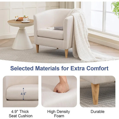 Modern Comfy Accent Barrel Chair with Armrest for Living Room Bedroom Reception Room or Cafe Soft Padded Design for Cozy Relaxa