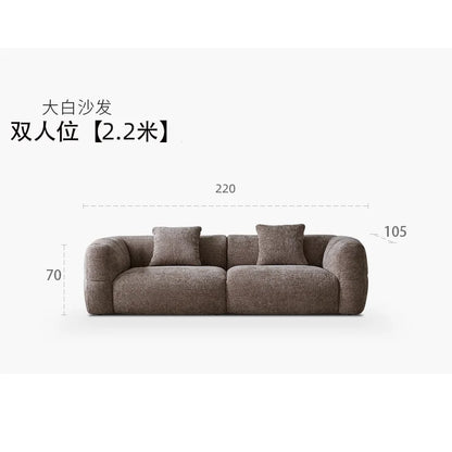 Large Retro Lounge Lazy Sofa Modern Chenille Apartment Living Room Cream Tofu Blocks Style Fabric Armchairs Home Furniture