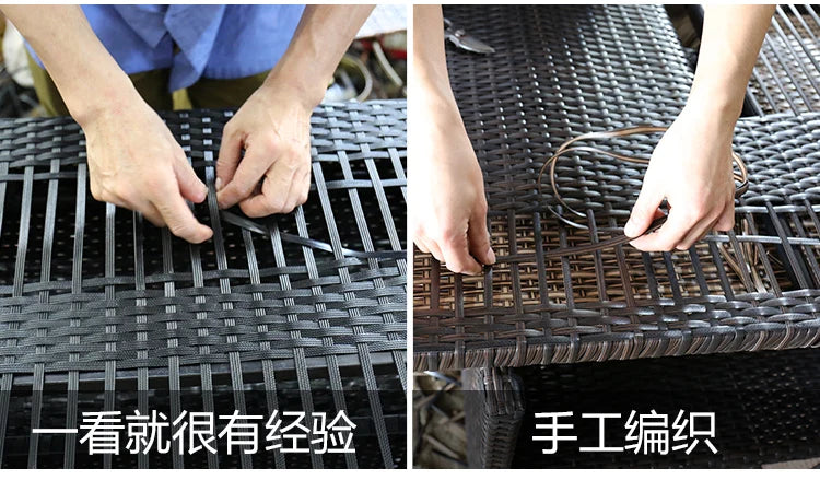 Outdoor rattan tables and chairs balcony rattan sofa courtyard leisure rattan art