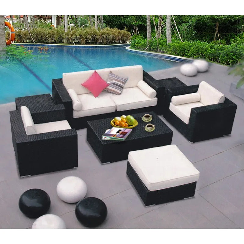 Imitation rattan sofa leisure courtyard garden sun room outdoor outdoor balcony corner waterproof