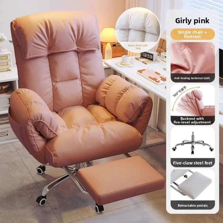 Ergonomic Office Chair Comfortable for Long Hours Metal Backrest Reclining Gaming Chair Office Office Chair Gamer Chair Muebles