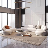 Nordic Modern Luxury Curved Leather Sofa Multi-seat Combination for Home Italian Design Living Room Villa Leather Sofa Set