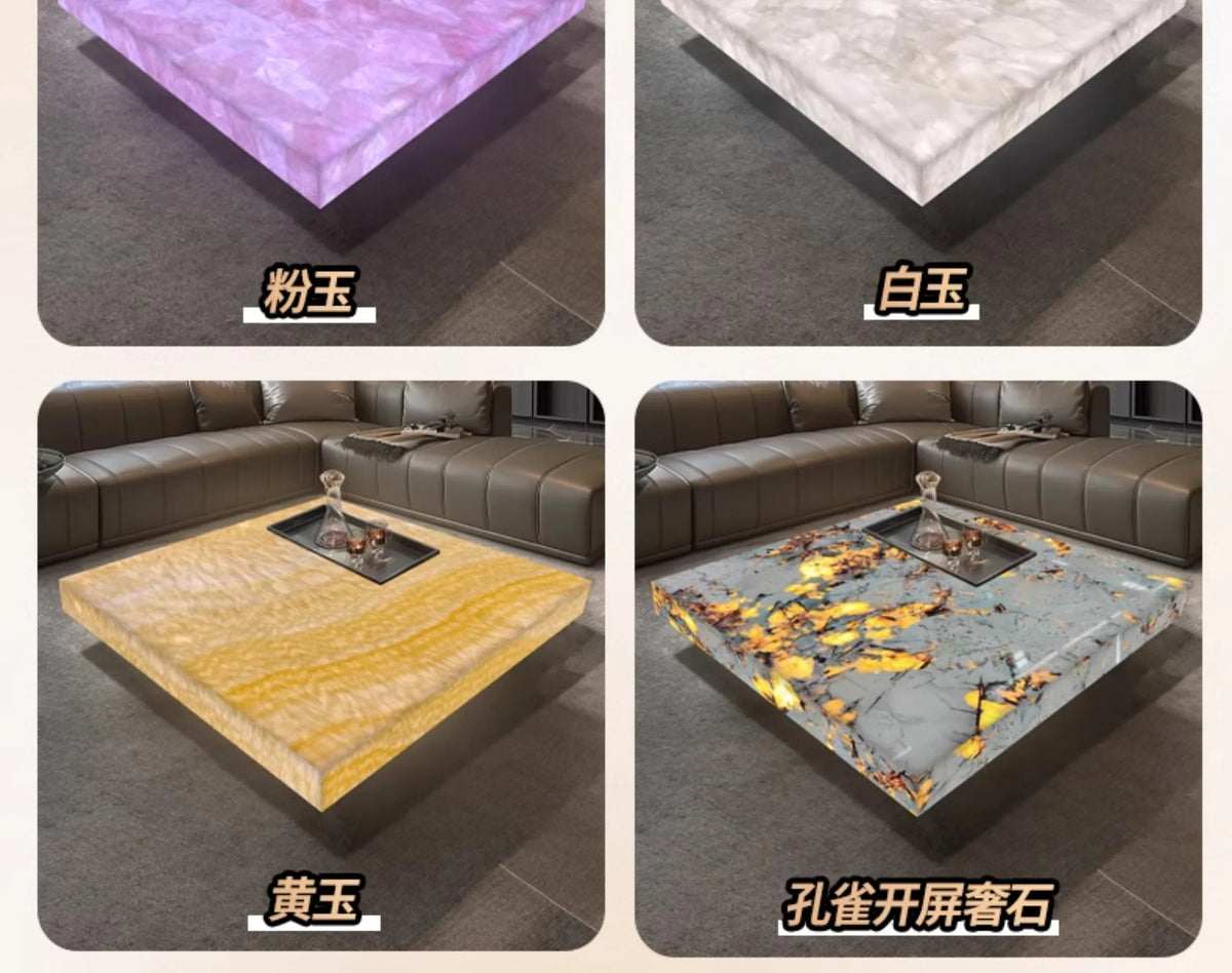 Rectangle Italian Marble Coffee Table Modern Style Luxury Minimalist Unique Coffee Table Living Room Mesa Centro Salon Furniture