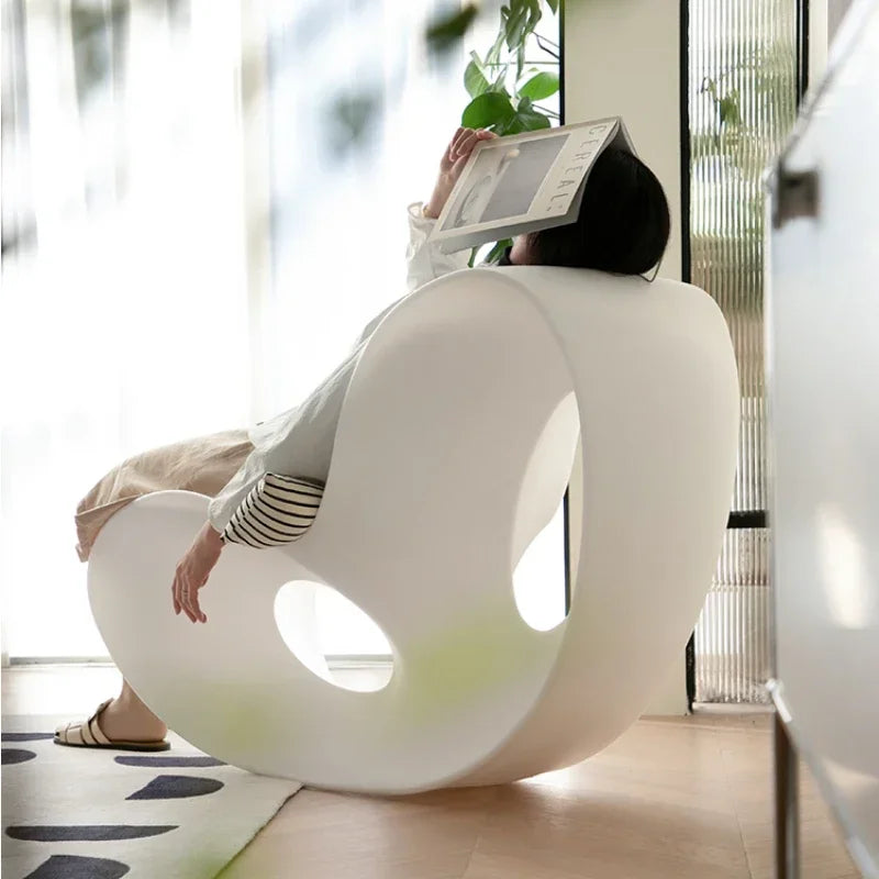 Small Apartment Dormitory Rocking Chairs Nordic Household Balcony Lazy Chair for Adult Living Room Bedroom Leisure Chaise Lounge