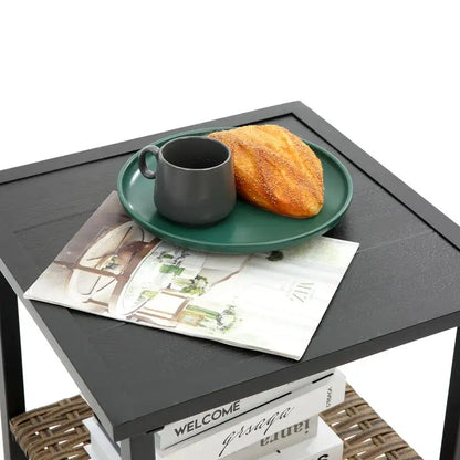 3-Piece Rattan Rocking Chair Set - Outdoor Leisure Seating in Gray for Patio or Garden