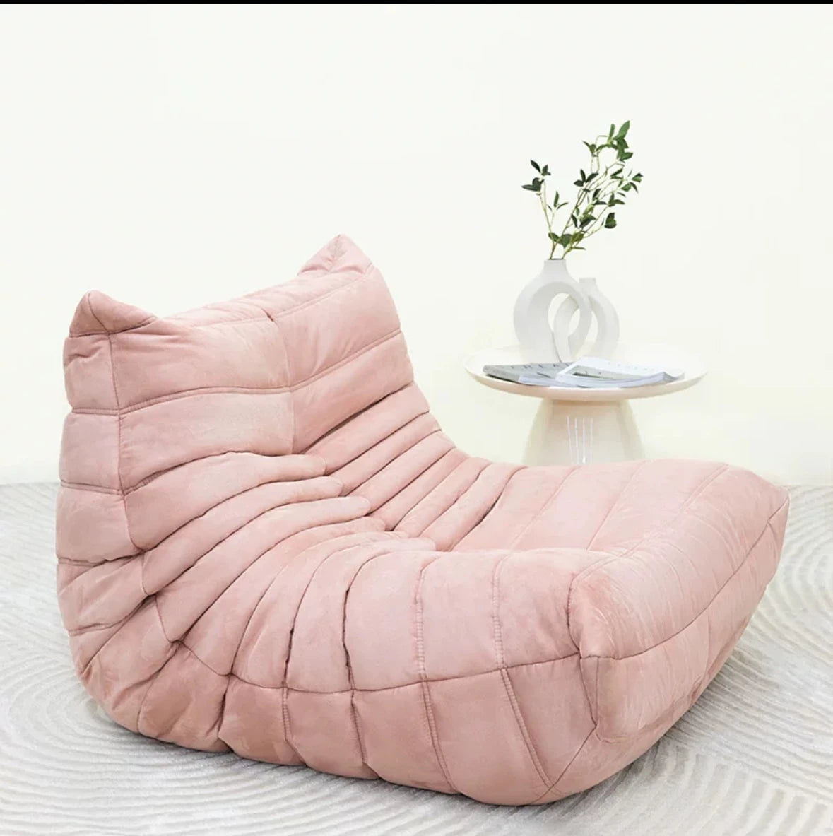 Lazy sofa, togo caterpillar sofa, light luxury, simple Internet celebrity creative chair, suede freehand space recliner